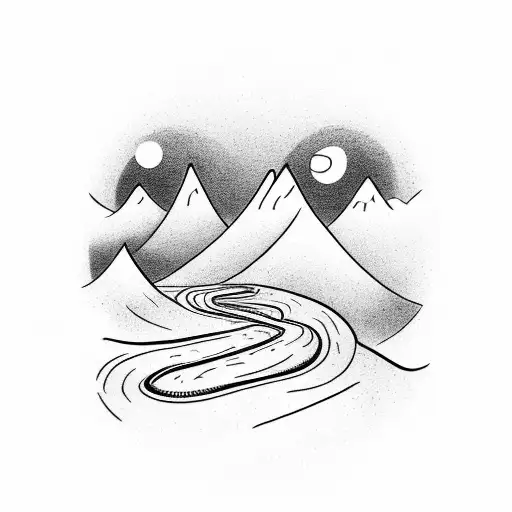 A Winding Road Leading To A Mountain Peak With The Quote 'The Journey Is The Destination'