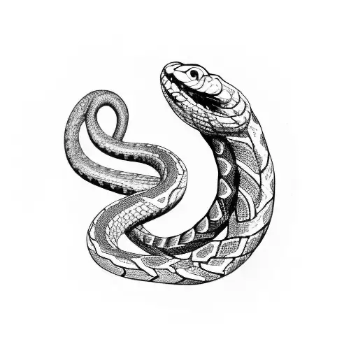 Snake Intertwined With Music Notes