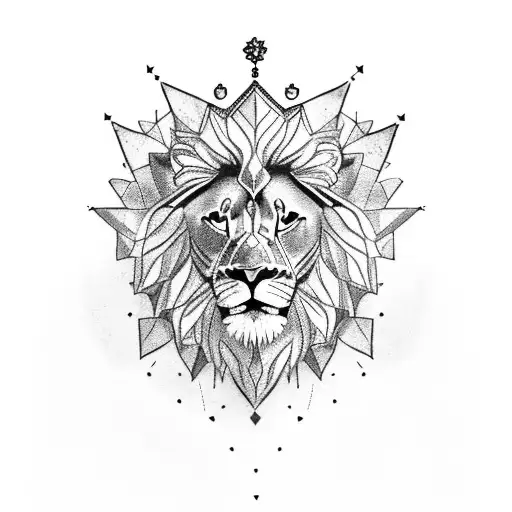 A Lion Made Entirely Of Elegant Rock Formations With A Crown On Its Head