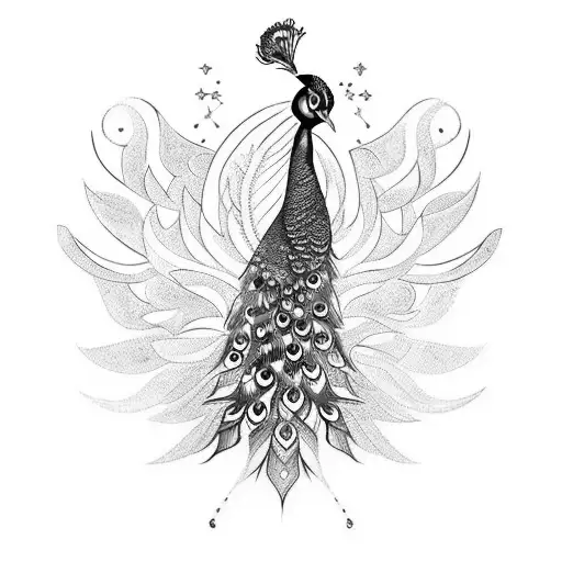 A Majestic Peacock Formed By Intertwining Kurdish Letters