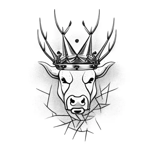 Bull With A Crown Made Of Thorns