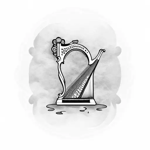 Harp With Clover With Celtic