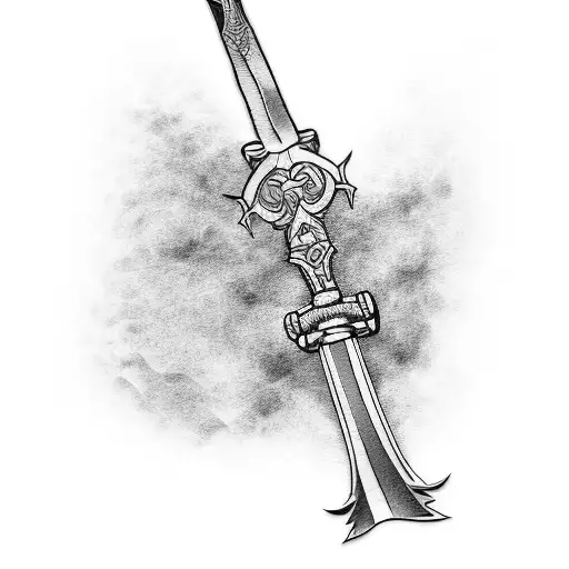 Design A Tattoo Of A Barbell Transforming Into A Samurai Sword