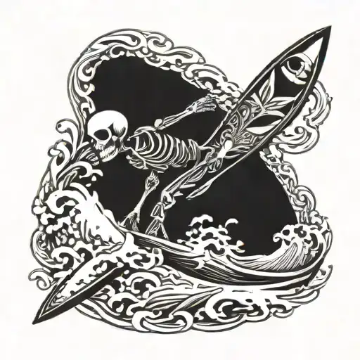 Skeleton Surf Boarding