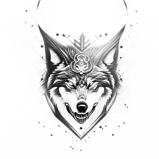 Fenrir Wolf Viking Tribal