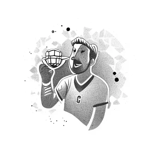 Soccer Player Dribbling A Coffee Cup