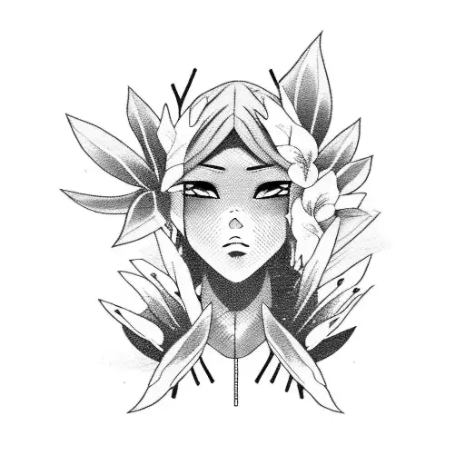 A Black And White Manga Character Surrounded By Tropical Foliage And Wildlife From Costa Rica