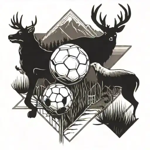 A Hunting Scene With A Football Field As The Background