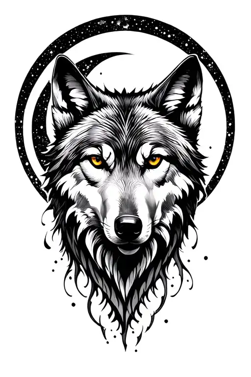 Wolf And Moon