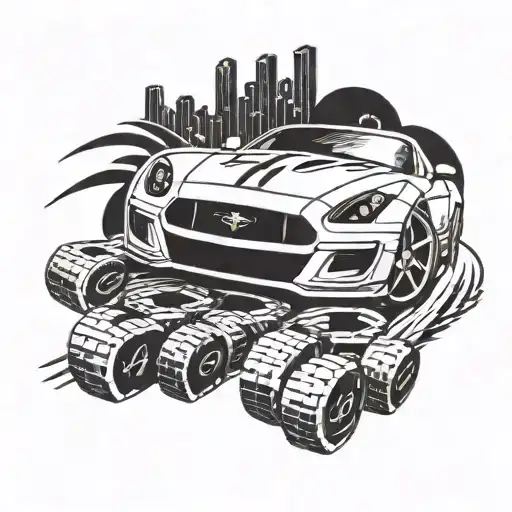 A Sleek Sports Car Racing Through A Dollar Sign Track