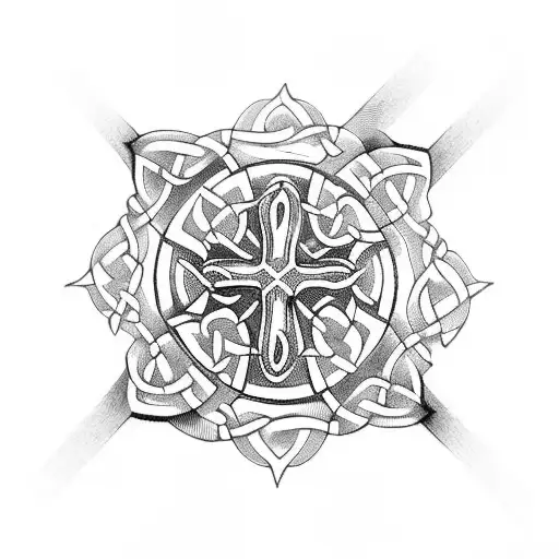 Celtic Cross With Flowers