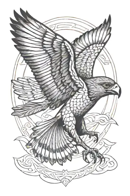 Egyptian Falcon Flying