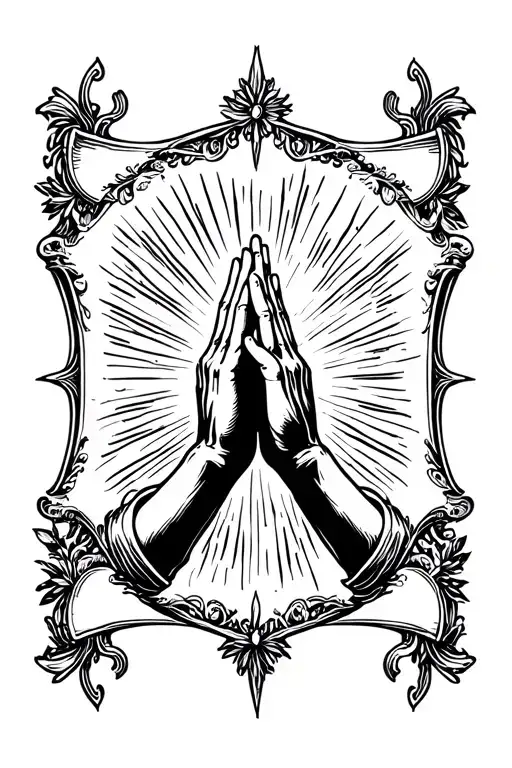 Scroll Pray Hands Banner