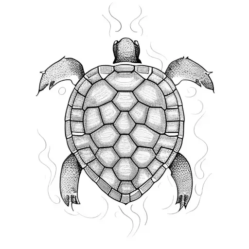 Turtle With Tools And A Fire Flame On Its Back