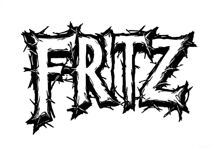 The Word Fritz In Bold Writing With Barbwire Accents