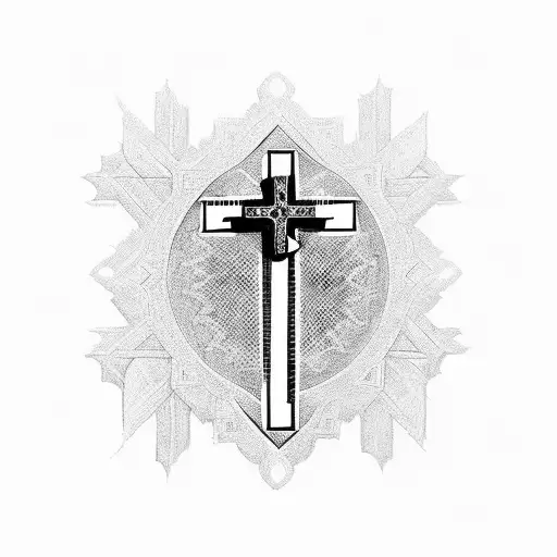 A Cross With Catholic Drawings