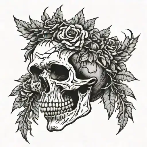 Skull Wearing A Thorn Wreath