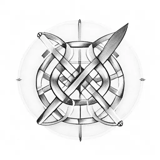 A Dna Double Helix Intertwined With A Chef's Knife And Fork