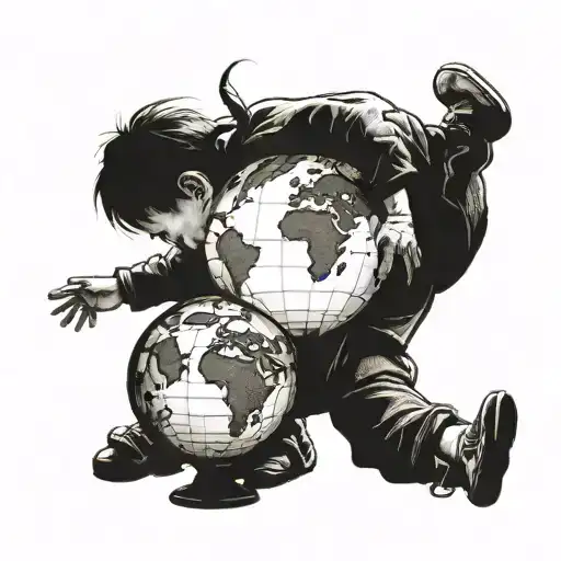 A Child Lost In Earth Globe