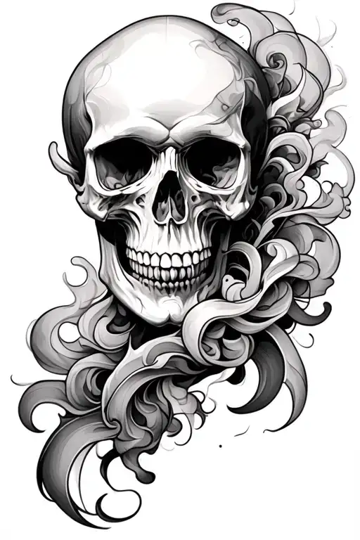 Smoke Blackwork Tattoo Big Body Piece No Skull