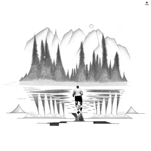 Runner With Lake In Background