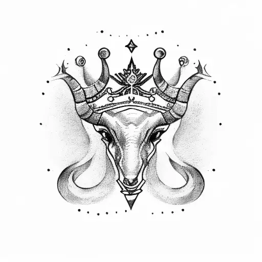 Capricorn With Crown