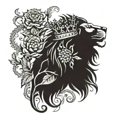 A Lion And A Thistle Intertwined In A Luckenbooth Design