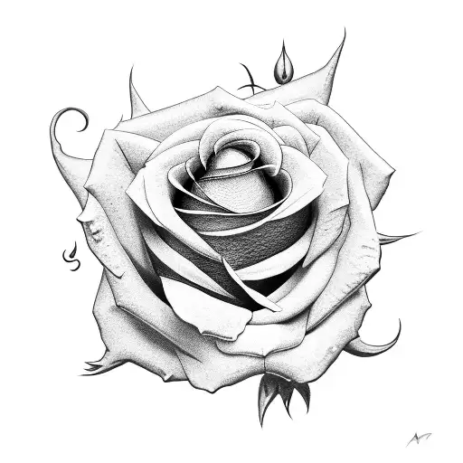 Rose Flower Melding To The Flesh