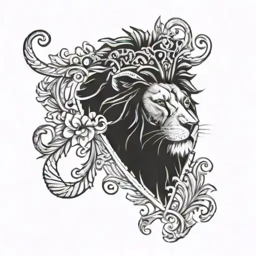 Combine A Lion Face With A Luckenbooth Design In A Unique Way