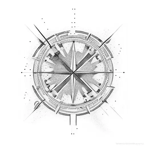 A North Cardinal Point With A Trail Of Stars As The Needle Pointing Towards Different Directions