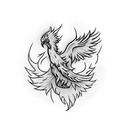 Pheonix Coming Out Of Flower On Fire