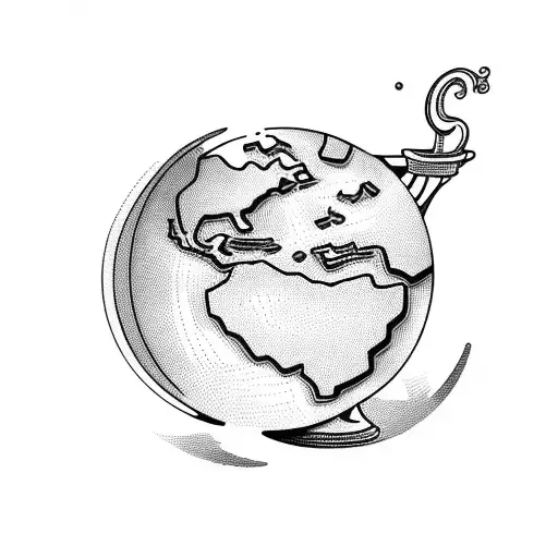 Vintage Globe Cradling A Wine Glass