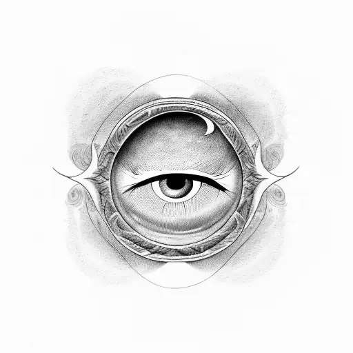 Crescent Moon With An Eye In The Middle