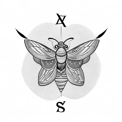 Moth Holding A Compass