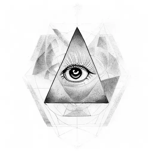 Triangle And A Female Eye Below It