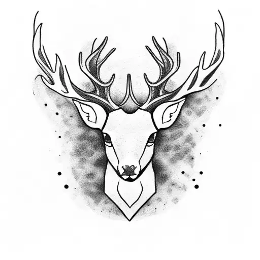 A Deer's Head On Goth Style