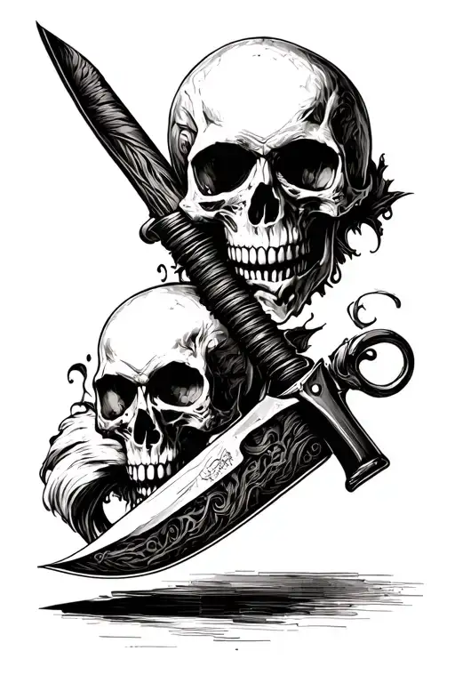 Skull With Knife Through It