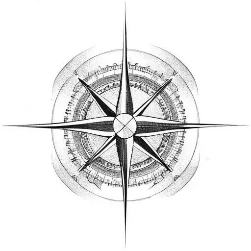Christian Cross In Compass