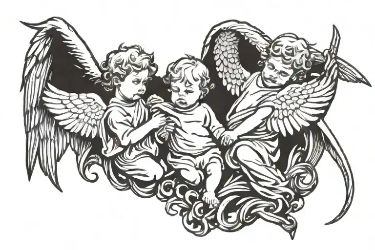 Grandfather Grandson Angels