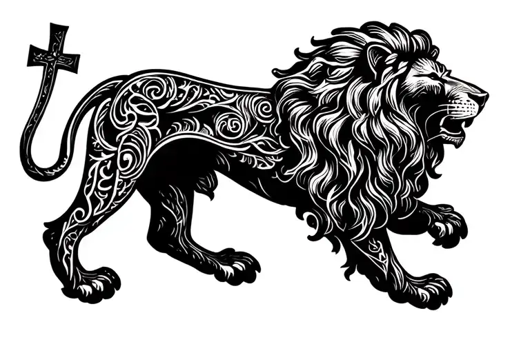 Lion And Cross