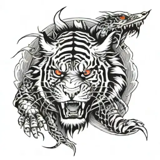 Dragon Tiger With Blood