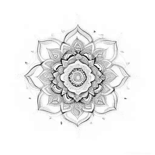 Mandala Featuring Floral Motifs And Sacred Geometry