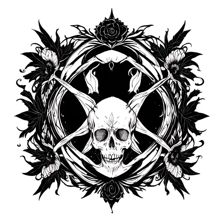 Gothic Blackwork With Lines