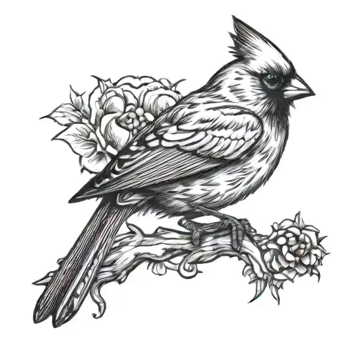 Gothic Cardinal Perched