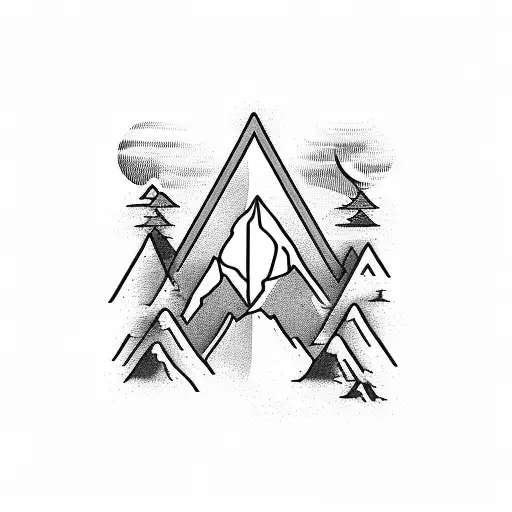 Majestic Mountain Range With A Hidden Sports Symbol