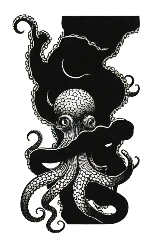 The Octopus Wraps Its Tentacles Around The Arm