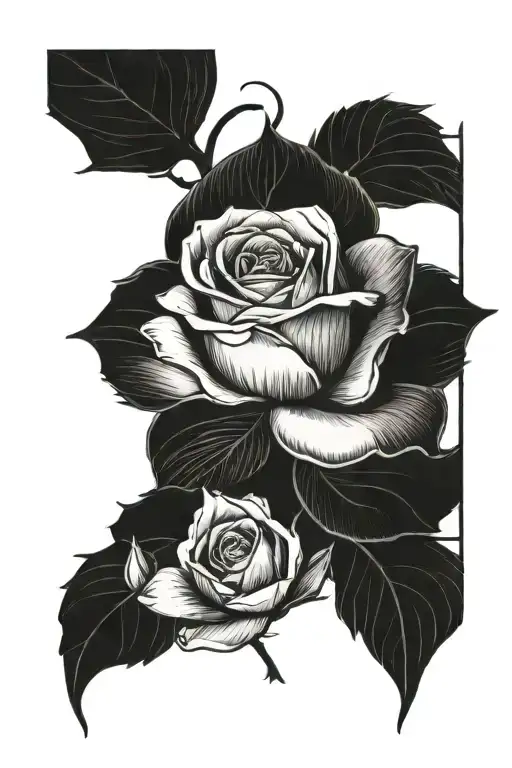 Silhouette Of A Bridge With A Rose Bud Wrapped