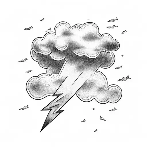 Cloud With Z-shaped Lightning