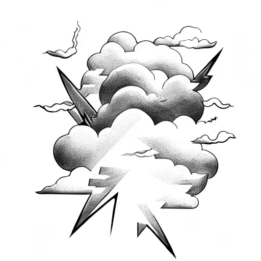 Cloud With Z-shaped Lightning