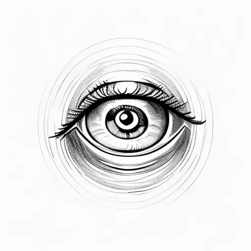 Eye With Lines Around It In A Circle